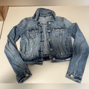 American Eagle Outfitters Women’s Cropped Distressed Denim Jacket Size S